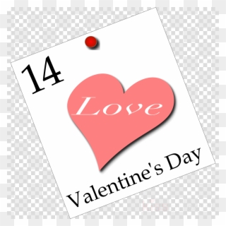 February 14 Valentine Day Clipart Valentine's Day February - Yellow Sticker Paper Transparent - Png Download