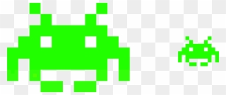 Space Invaders-small And Large - Space Invaders Pixel Art Clipart