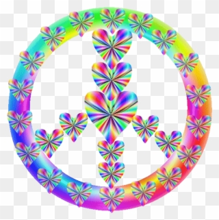Peace Sign Clipart Week - Rainbow Heart Flowering Gif - Png Download