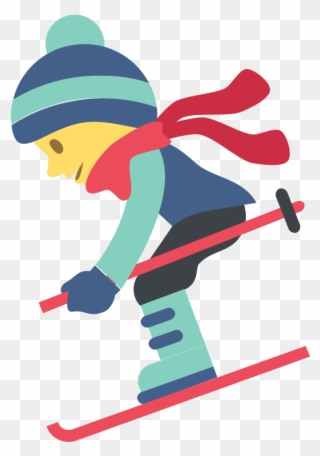 Water Skiing Cliparts 11, Buy Clip Art - Skiing Emoji - Png Download