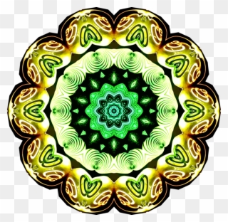 Floral Design Symmetry Kaleidoscope Green - Clip Art - Png Download