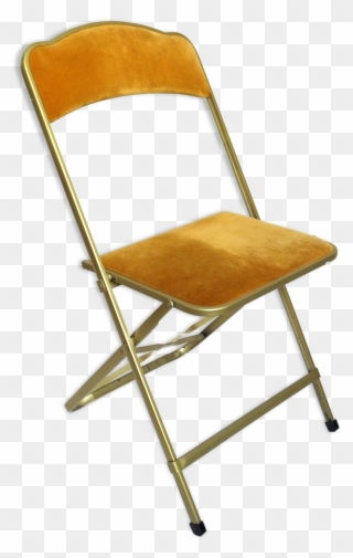 Velvet And Gold Metal Folding Chair - Silla De Plastico Plegable Clipart