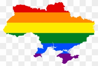 1024px-lgbt Flag Map Of Ukraine - Ukraine Flag Map Clipart