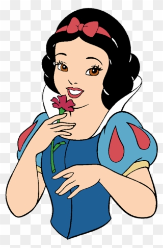 Snow White Holding A Flower - Snow White Holding Flower Clipart