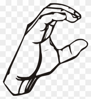 Cartoon Peace Sign Hand 27, Buy Clip Art - Sign Language Letter C - Png Download