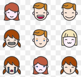 Linear Color Emoticons - Face Expression Cartoon Png Clipart