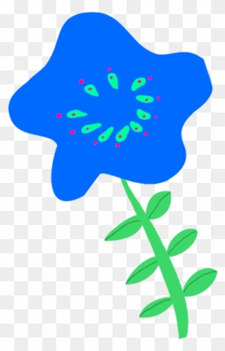 Blue Flower Drawing For Decoration - Drawing Clipart