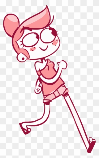 Cartoon Walking Girl Picture Png - Animation Clipart