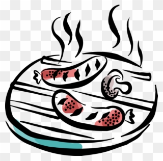 German Knackwurst On Grill Image Illustration Of - Barbecue Clipart