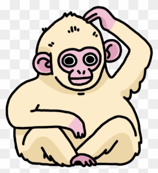 Reaction Huh Monkey-scratch Transparent Sticker Animated Clipart