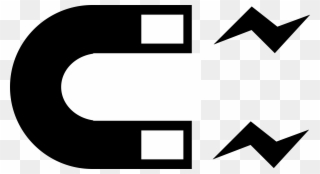 Vector Magnet Picture Transparent Library - Black And White Magnet Clipart