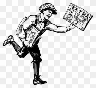 Paperboy 2 Newspaper Drawing - News Paper Boy Running Clipart
