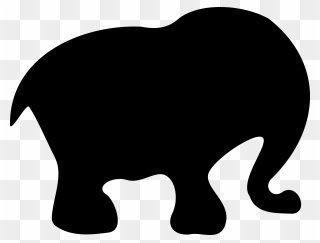 Elephant Clip Art Download - Elephant Cartoon Silhouette - Png Download