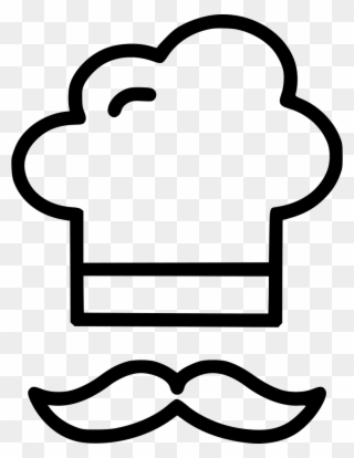 Vector Library Download Cook Drawing Sketch - Chef Hat Moustache Icon Clipart