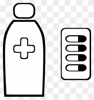 Download Medicine Bottle Black And White Clipart Pharmaceutical - Clip Art - Png Download