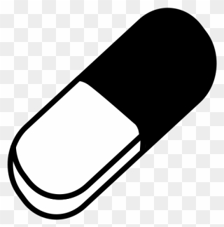 Tablet Pharmaceutical Drug Capsule Computer Icons - Black And White Drug Clipart - Png Download