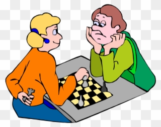 Student Cheating Clipart - Playing Chess Cartoon Png Transparent Png