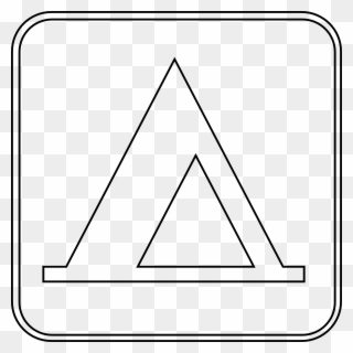 Camping Signs Outline Clipart Campsite Tent Clip Art - Black And White Camp Sign Clip Art - Png Download