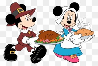 Miscellaneous Holidays Clip Art - Mickey And Minnie Thanksgiving - Png Download