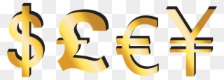 Dollar Pound Euro Yen Signs Png Clipart - Logo Dollar Euro Png Transparent Png