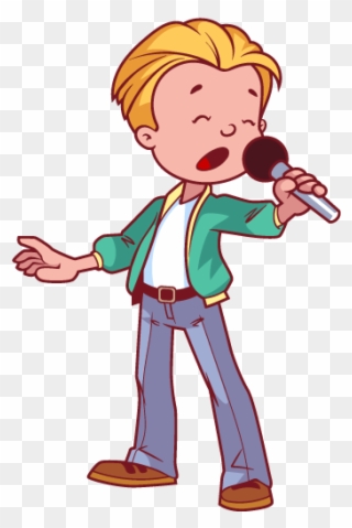 Image Microphone Cartoon Transprent Png - Cartoon Boy Singing Png Clipart