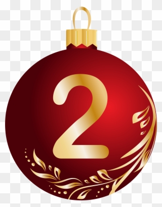 Christmas Ball Number Two Transparent Png Clip Art - Christmas Ball With Number