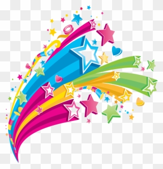 Creative Clipart Rainbow Hand - Colorful Star Design Png Transparent Png