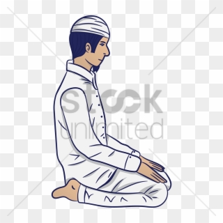Man Praying Muslim Cartoon Clipart