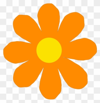 Flower Clipart Name - Cute Orange Flower Clipart - Png Download
