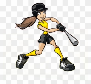 Brand New, Girls Starter Cleats - Girl Playing Baseball Clipart - Png Download