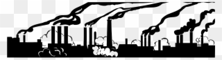 Factory Graphic - Air Pollution Black And White Clipart