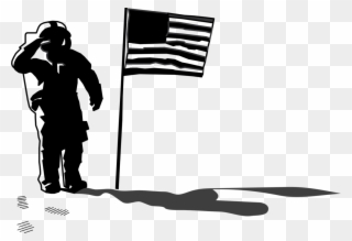 First On The Moon Astronaut Silhouette Space Exploration - Neil Armstrong Clipart - Png Download
