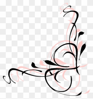 Flower Swirl Clipart - Elegant Swirl Line Art - Png Download