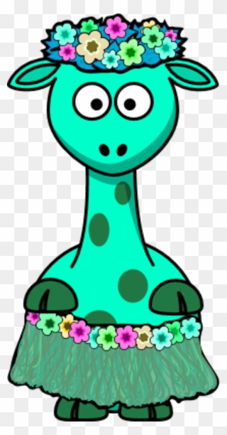 Giraffe Flowers Hula Dress - Cartoon Giraffe Clipart