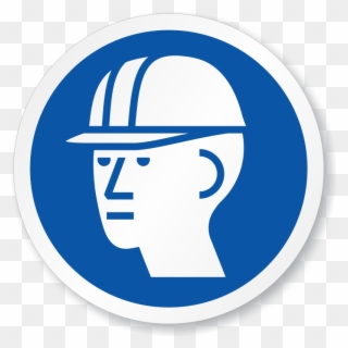 Iso Circular Hard Hat Required Symbol Sign, Sku - Construction Site Safety Symbols Clipart