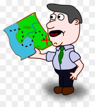 How To Set Use Man Holding Map Clipart - Man With A Book Clipart - Png Download