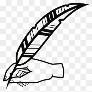 Paper Quill Pens Handwriting - Pen With Hand Clipart - Png Download