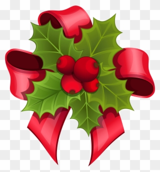 Mistletoe With Red Bow Png Image Gallery - Clipart Mistletoe Transparent Png