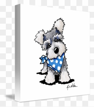 Schnauzer In Dots By Kim Niles - Draw A Miniature Schnauzer Clipart