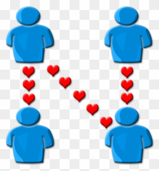 This Is A Poly Relationship Involving 4 People - Interpersonal Relationship Clipart
