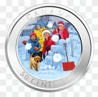 50 Cents 3d Münze Kanada 2018 - Canadian Mint Snowball Clipart