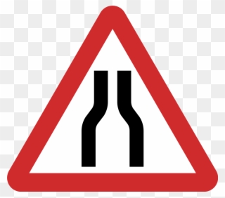 Nepal Road Sign B14 - Road Narrows On Both Sides Clipart