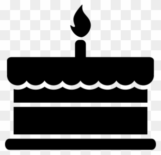 Birthday Cake With One Burning Candle Comments - Birthday Cake Vector Black Clipart