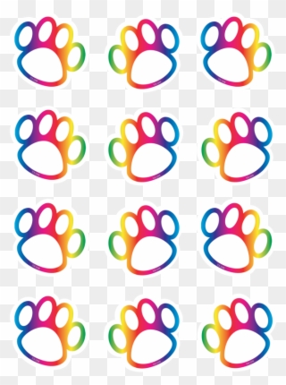 Tcr 5398 Rainbow Paw Print Mini Cutouts - Teacher Created Resources Rainbow Paw Prints Mini Accents Clipart