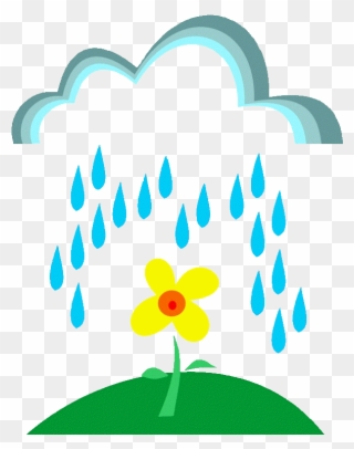 Spring Clip Art Pg - Rain And Flowers Clipart - Png Download