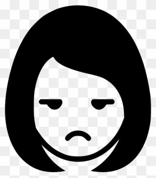 Sad Glare Girl Woman Comments - Happy Girl Icon Png Clipart