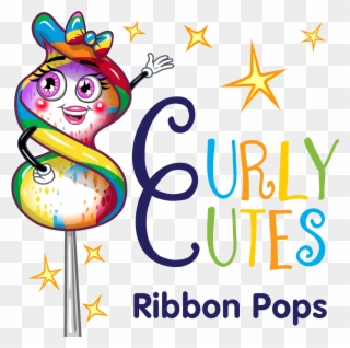 Curlycutes Petite Crystal Ribbon Pops - Curlycutes Petite Ribbon Pops Clipart