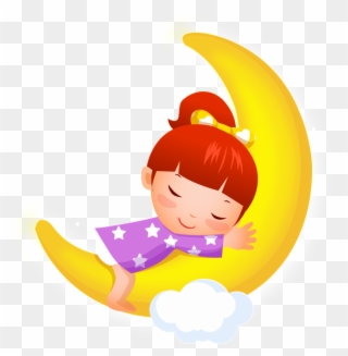 Sleeping Little Girl Cartoon Transparent - Good Night And Have Sweet Dreams Clipart
