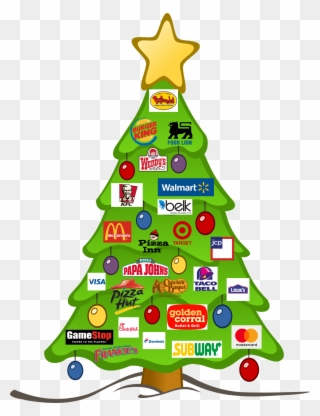 Christmas Tree Decorated With Gift Cards Psoriasisguru - Christmas Tree With Gift Cards Clipart