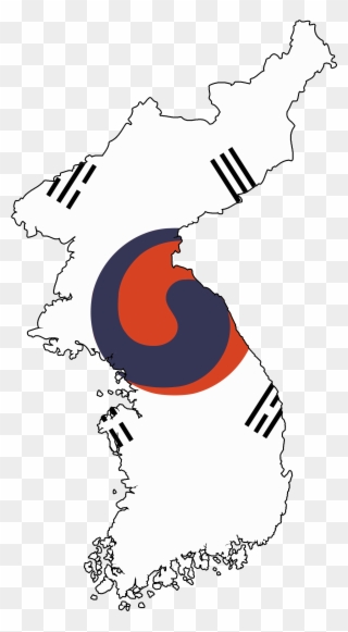 Flag Map Of The Korean Empire - Japan Ww2 Flag Map Clipart